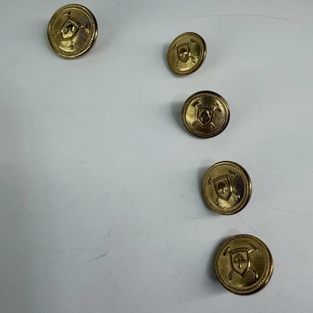 Vtg Polo Ralph Lauren Gold Buttons 14 Double Breasted Replacement Coat Shield